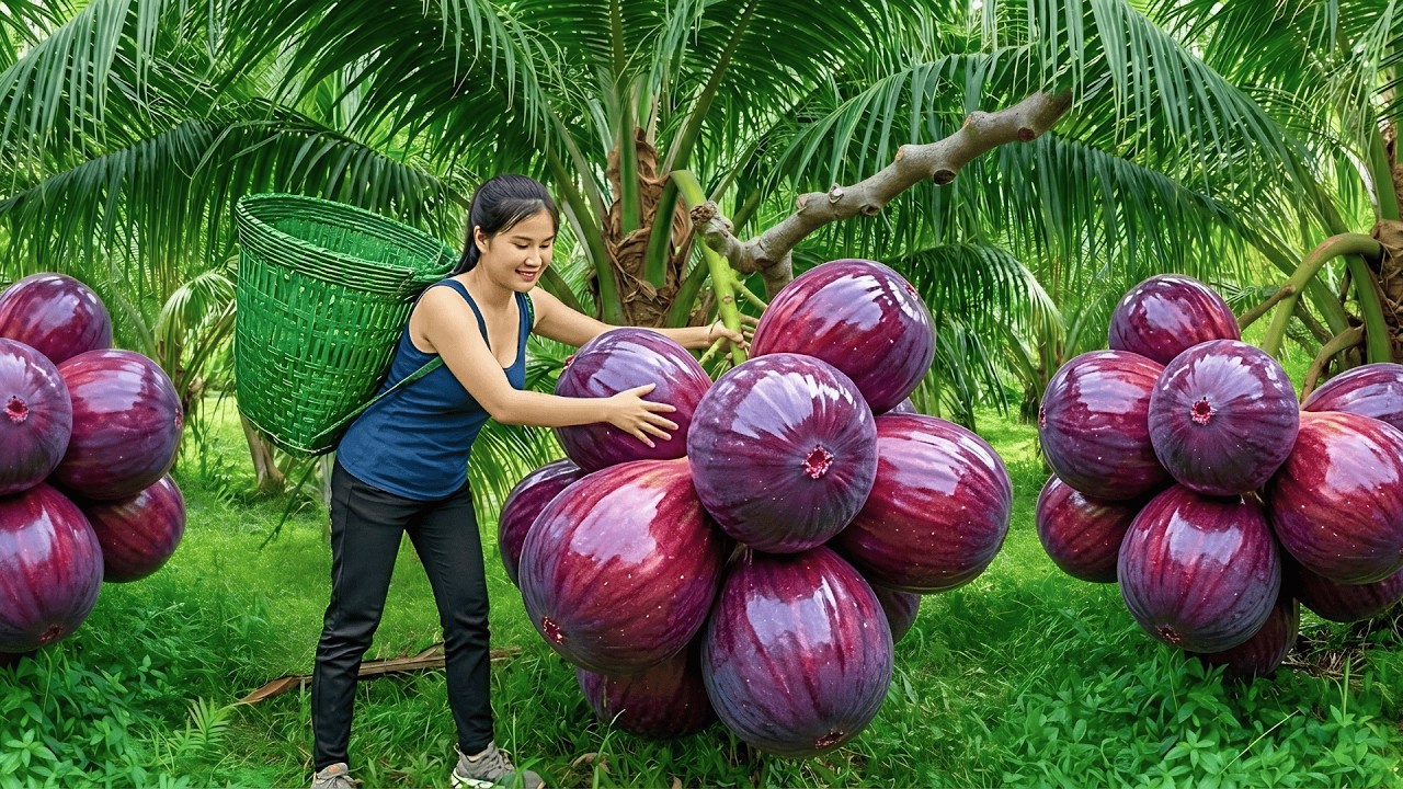 TIMELAPSE -- Harvesting Giant Fresh Figs on the Farm and Taking Them to ...