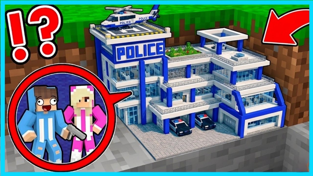 MIPAN & ZUZUZU  MENEMUKAN KANTOR POLISI YANG SANGAT KECIL DI MINECRAFT! LUCU BANGET