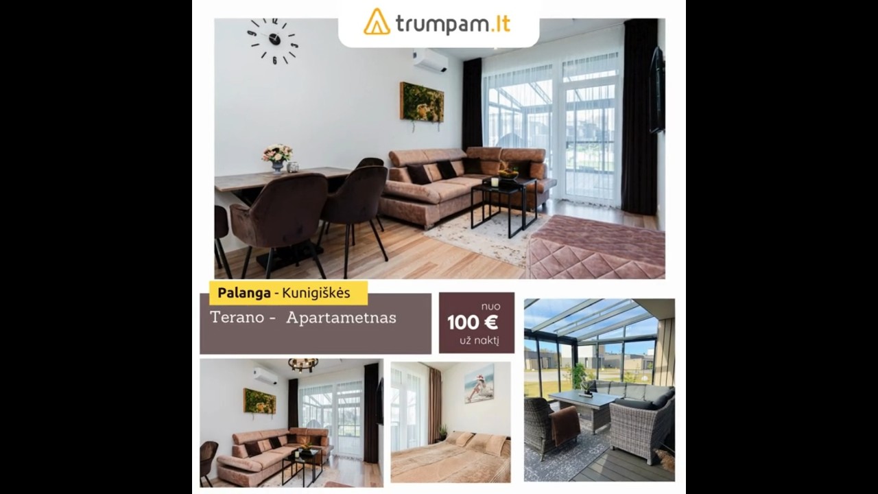 Mano jūra ” Terano ”  - Trumpalaikė apartamento nuoma su terasa Kunigiškiuose