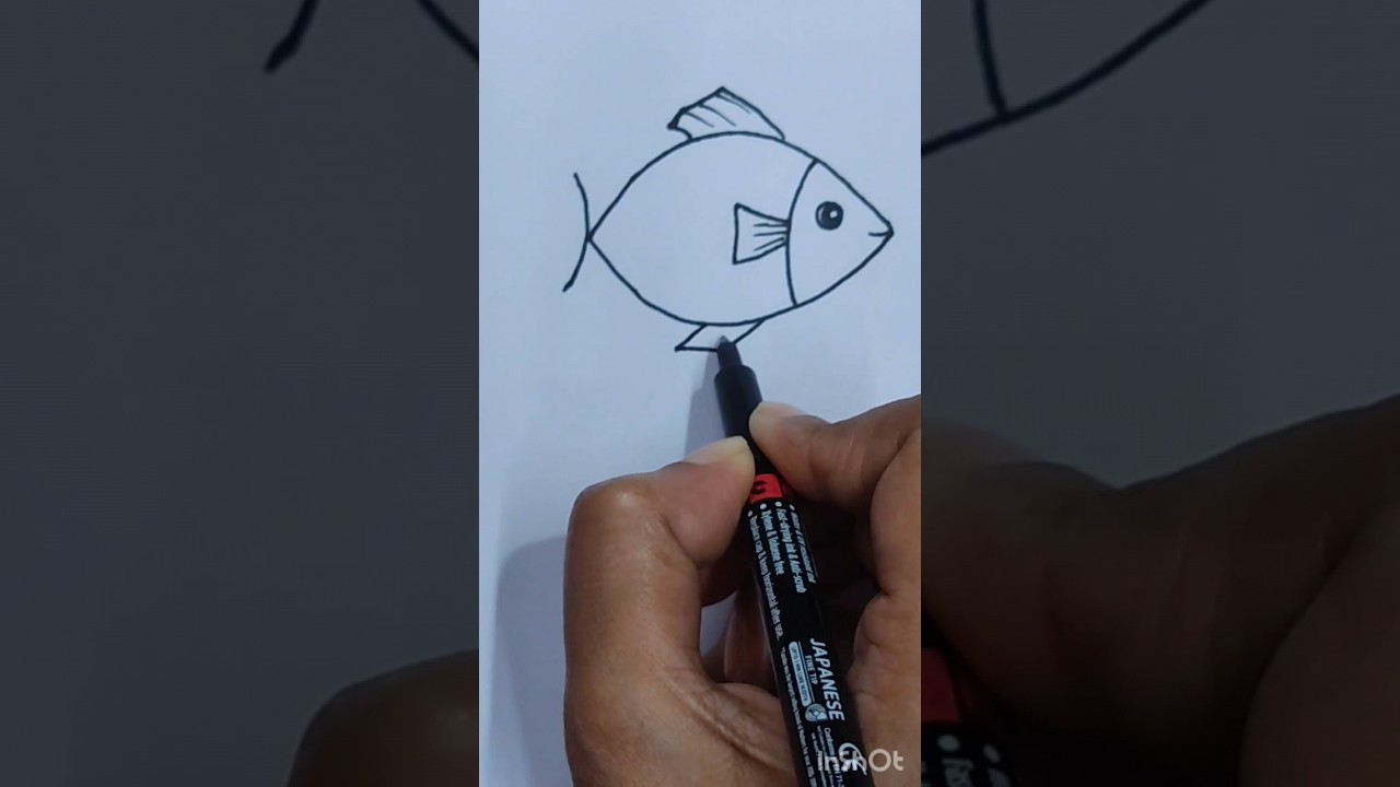 How to draw cute fish from k letter 