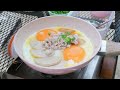 Pan Fried Egg with Toppings | Thai Breakfast