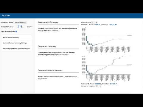 TeleGam: Combining Visualization and Verbalization for Interpretable Machine Learning
