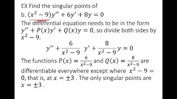 Ordinary Points and Singular Points for a Differential Equation