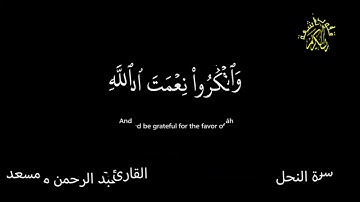 سورة النحل 🍀 كرومات شاشة سوداء 🍀 القران الكريم 🍀 قلوب خاشعة 🍀القارئ عبد الرحمن مسعد