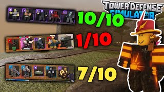 I ranked YOUR TDS Loadouts! | Roblox Tower Defense Simulator