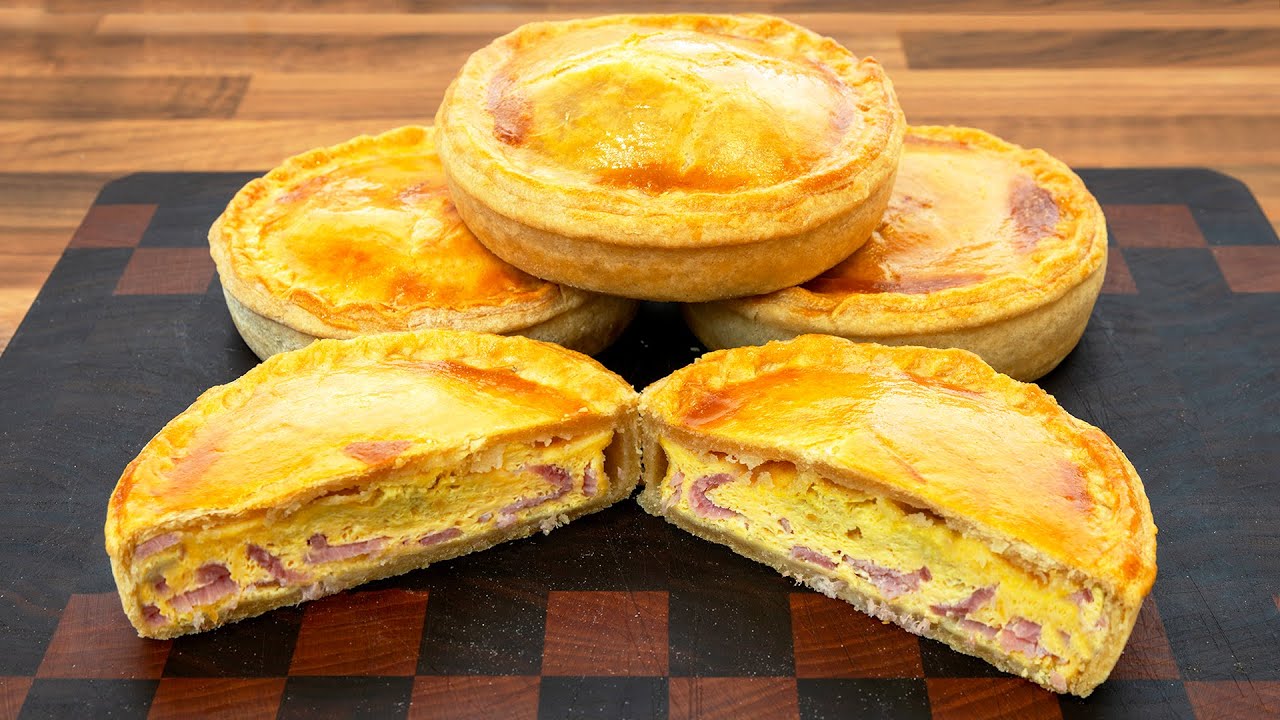 Bacon & Egg Pies:  A real classic old school recipe using Hot water crust pastry.