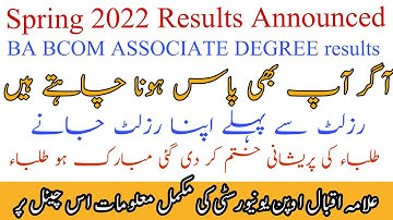 results Updates Today Aiou Results Announced spring 2022 BA BCOM MA Med bedGood news Zaheer official