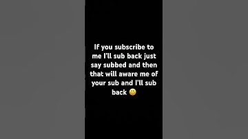 If you sub to me I’ll sub back