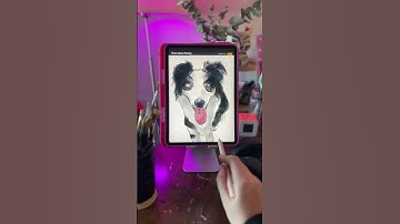 Drawing a classic digital pet portrait using procreate on iPad #custompetportraitsbyhelen