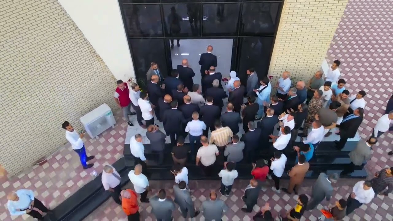 التصوير الجوي بإفتتاح النادي الطلابي الجديد وبوابة الطلبة في المعهد التقني الديوانية