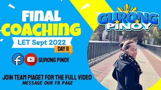 Final Coaching 11 for LET September 2022 (September 22, 2022)