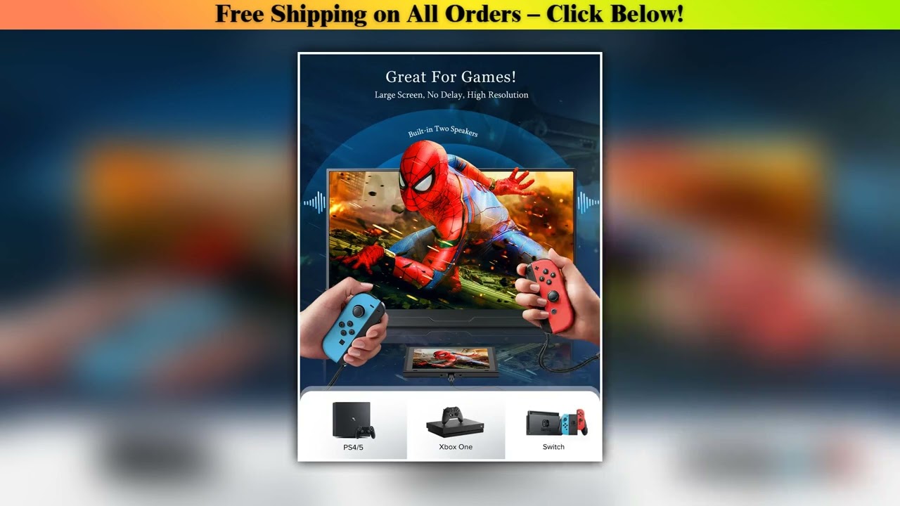 UPERFECT 15.6 Inch FHD Monitor HDR 1920X1080 IPS HDMI Type-C Screen Display Portable Gaming