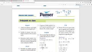 PLANTEO DE ECUACIONES - 3RO DE SECUNDARIA - R.M PLANTEO DE ECUACIONES - 3RO DE SECUNDARIA - R.M