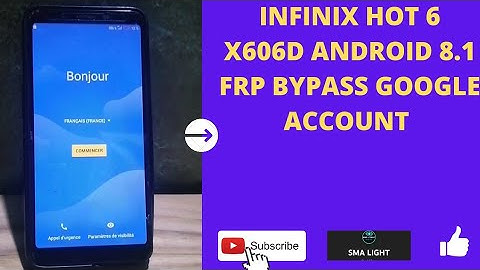 INFINIX HOT 6 X606D ANDROID 8.1 Frp bypass Google account without PC Déblocage compte Google hot 6