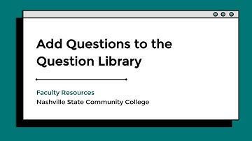 Add Questions to the Question Library
