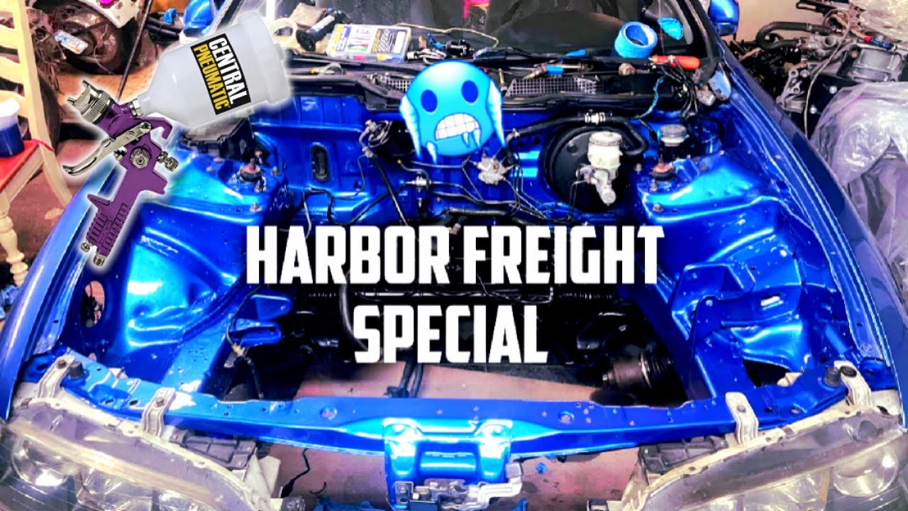 Painting Engine Bay with Harbor Freight Paint Gun ( First Time ) YouTube