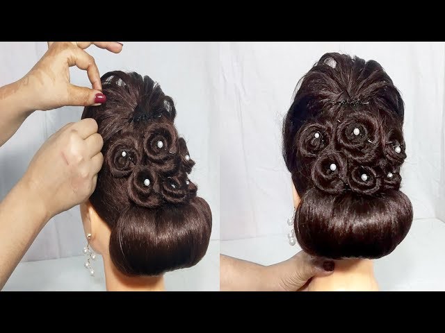 juda hairstyle for wedding || How to Do a Perfect Bridal Bun step by step  || hairstyle for party - YouTube