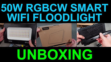 Unboxing 50W RGBCW LED Floodlight Smart WiFi by Olafus with Alexa Control