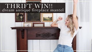 AMAZING Thrifted Antique Fireplace Mantel // Living Room Update