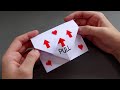 Geschenke basteln mit Papier. Origami Brief als Geschenk selber machen zum Geburtstag, Muttertag