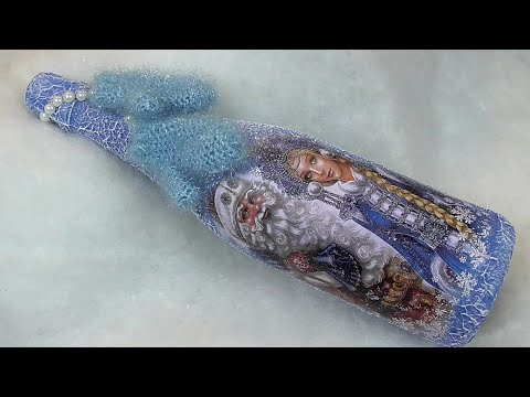Новогодний декор бутылки