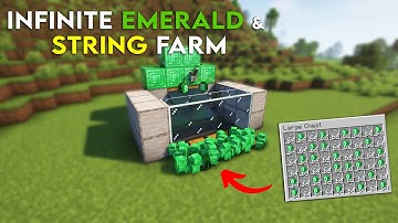 Minecraft String and Emerald Farm 1.19.4 Infinite Emerald Farm Tutorial
