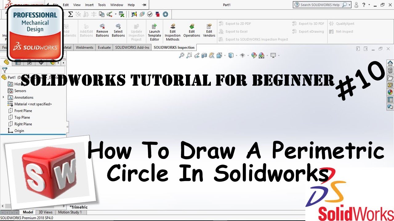 Solidworks Tutorial For Begineer #10 - How To Draw A Perimetric Circle ...