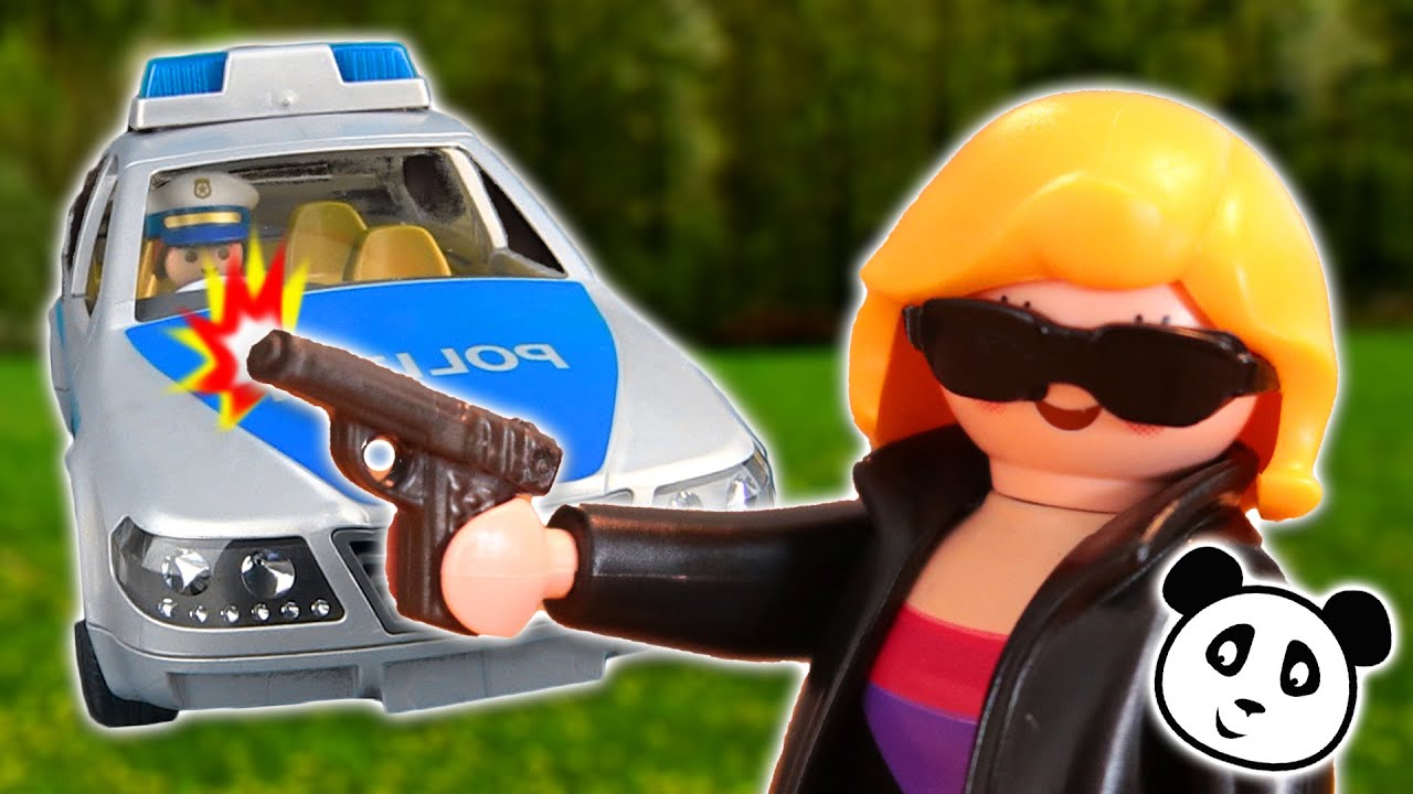 Playmobil en español - La Policía persiguiendo a una Gángster - Playmobil Policía