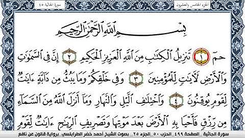 سورة الجاثية احمد الطرابلسي برواية قالون عن نافع Surah Al Kahf