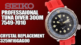 Seiko Tuna 300M Professional Crystal Replacement 7549-7010 - YouTube