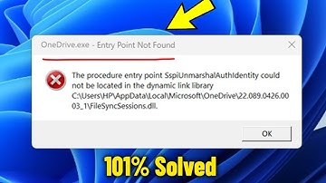 Fix Onedrive.exe Entry Point not found in Windows 10 / 11 / 8 / 7 - How To Remove Error Popup ✅