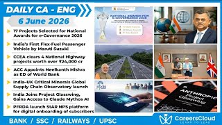 6 June Current Affairs 2026 | English | Daily Current Affairs | Current Affairs Today 