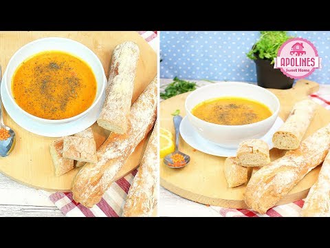 წითელი ოსპის კრემ-სუპი და მაგიური ბაგეტი პური - Witeli Ospis Krem-Supi Da Magiuri Bageti Puri