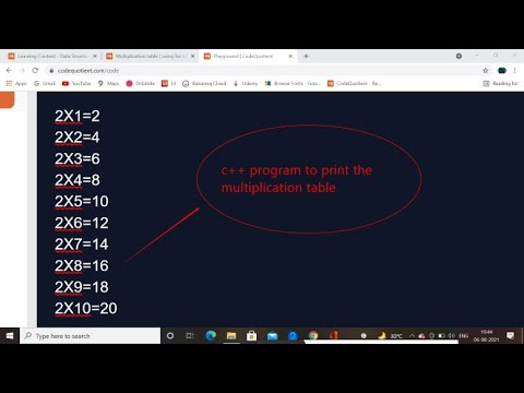 C++ Program to print the multiplication table || c++ tutorial for beginner