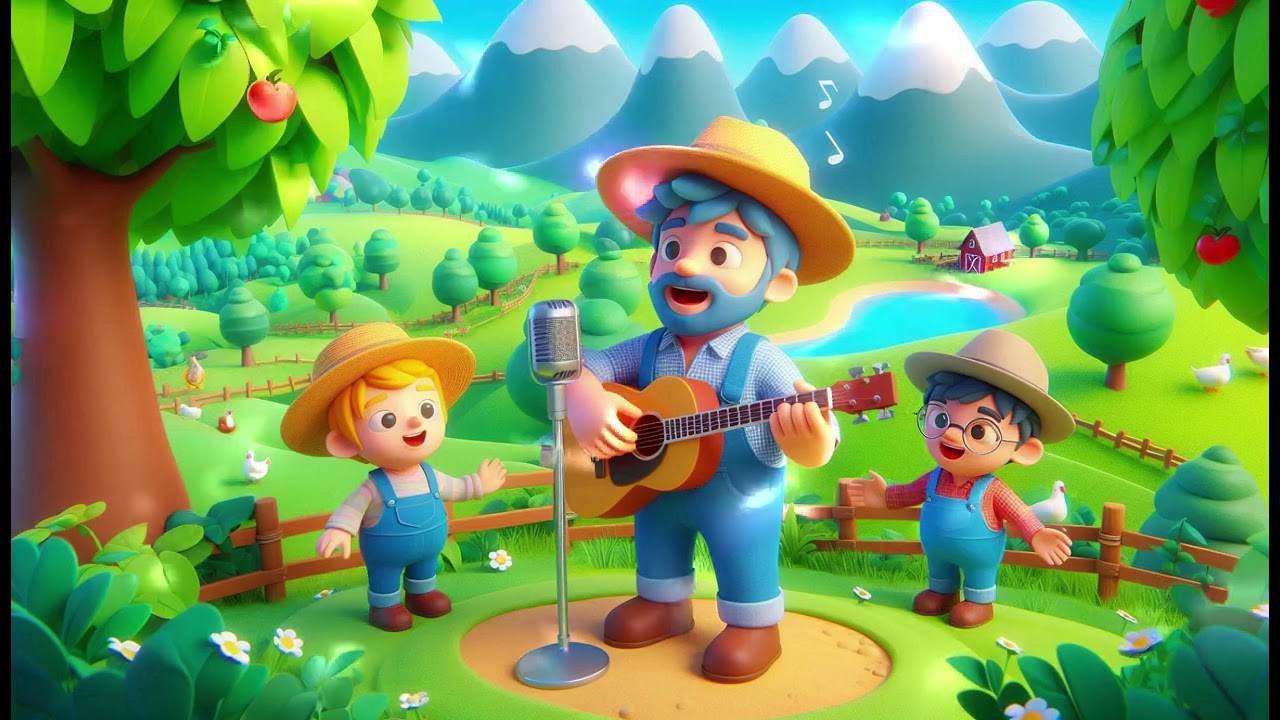 🚜 Der Bauer im Tal | Kinderreim mit Karaoke 🎶