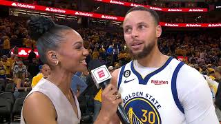 Steph Curry talks Draymond’s return & the mental process of Warriors evening the series!