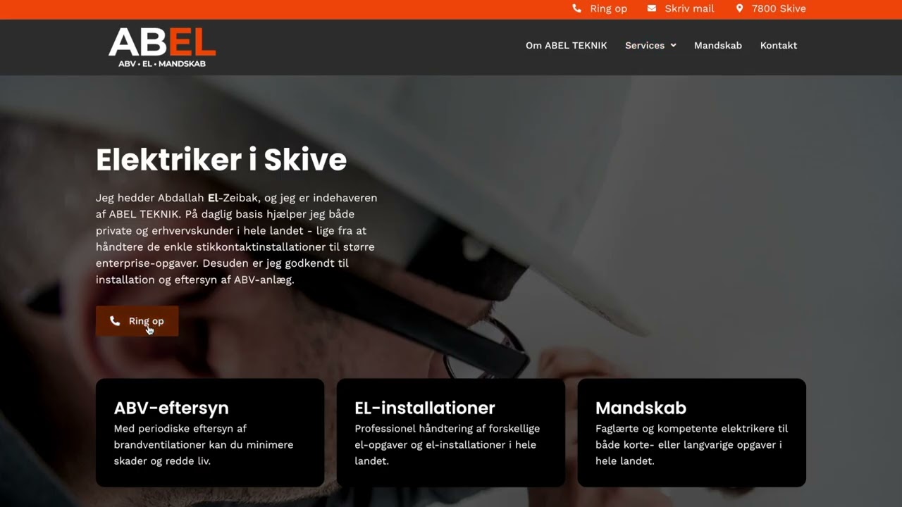 Håndværker hjemmeside | Eksempel på hjemmeside til håndværkere