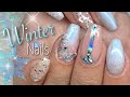 Winter Nails | Custom Color Hard Gel | Swarovski Crystal