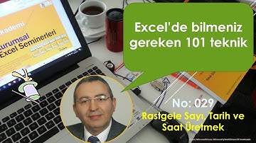Excel Rastgele Sayı Tarih ve Saat Üretmek