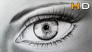 Realistic eye Drawing with pencil Timelapse Video - Speed Art Eye