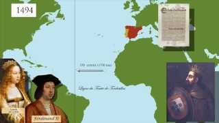 Le traité de Tordesillas (1494): le partage du monde (carte animée)