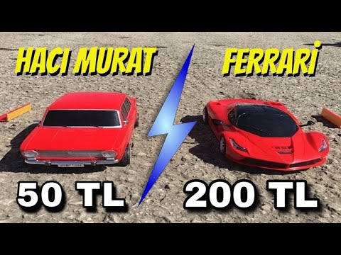 Murat 124 (Hacı Murat- tofaş)  vs Ferrari yarışı - oyuncak araba yarışları