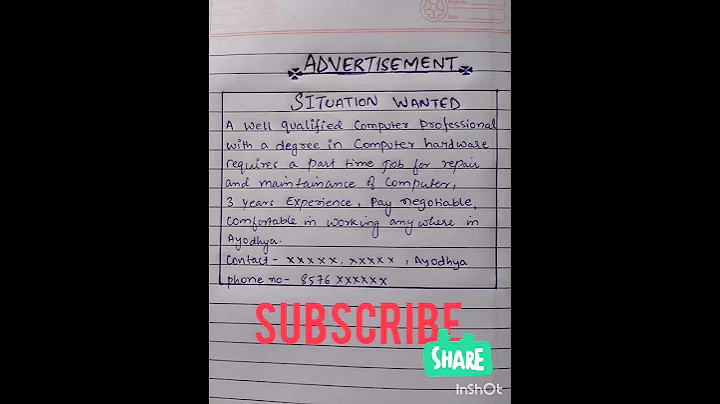 Advertisement writing class 11/12  English writing skill