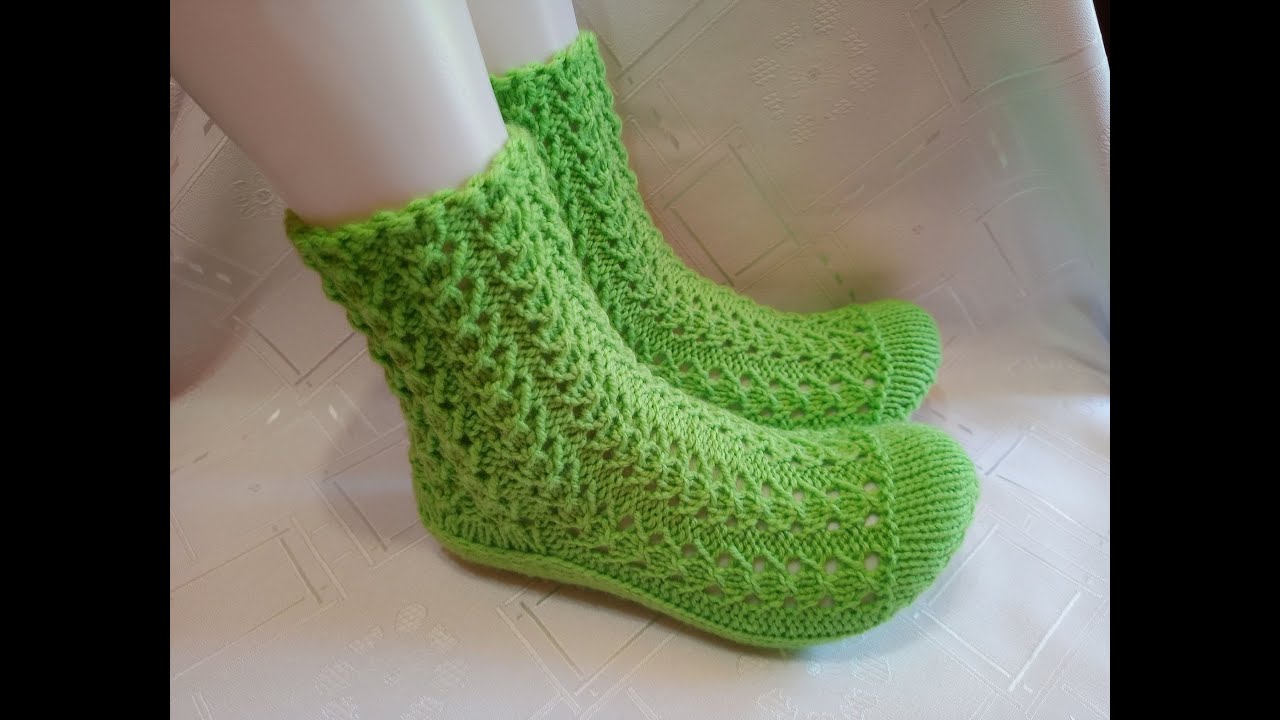 Плетени Терлици - Чорапи 28 (Knitted Slippers) (Тапочки спицами) (Patik) (Pantufas passo a passo)