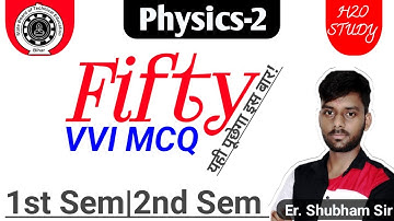 Physics-2 2nd Semester VVI MCQ Question|Physics-2 1st Semester Important Objective Question By H2O|