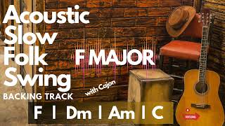 Acoustic Slow Folk Swing Backing Track F Major with Cajon