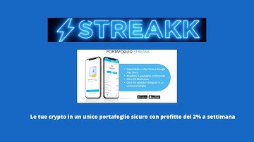 STREAKK WALLET CENTRALIZZATO 2% SETTIMANALE DALLE TUE CRYPTO IN STAKE