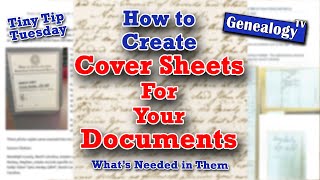Document Cover Sheets: What's Needed for Your Family History Documents