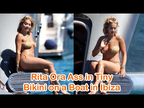 Rita Ora in Tiny Bikini on a Boat in Ibiza