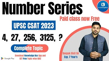 Complete Number Series for CSAT | UPSC CSAT Reasoning | Upsc Csat Previous Year Solved Question